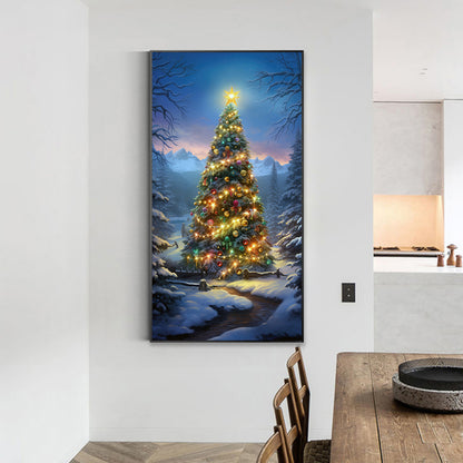 Christmas Tree In The Snow - Full Round Drill Diamond Painting 40*70CM