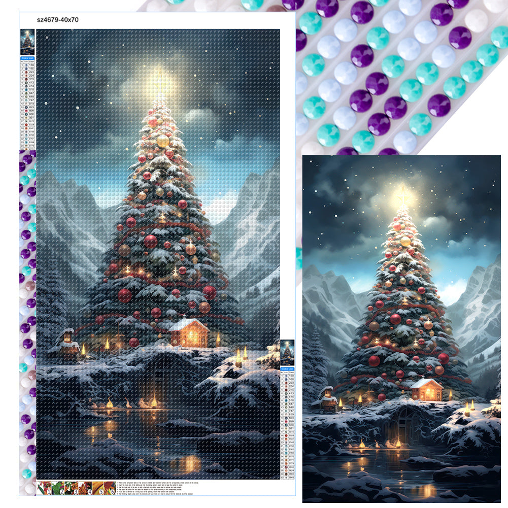 Christmas Tree In The Snow - Full Round Drill Diamond Painting 40*70CM