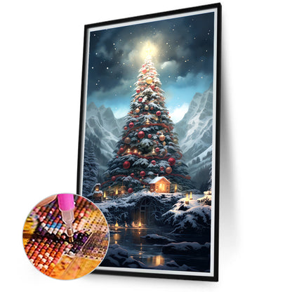 Christmas Tree In The Snow - Full Round Drill Diamond Painting 40*70CM