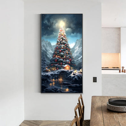 Christmas Tree In The Snow - Full Round Drill Diamond Painting 40*70CM