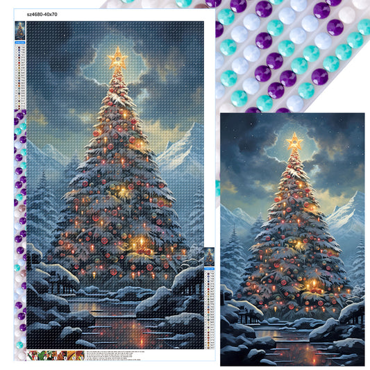 Christmas Tree In The Snow - Full Round Drill Diamond Painting 40*70CM