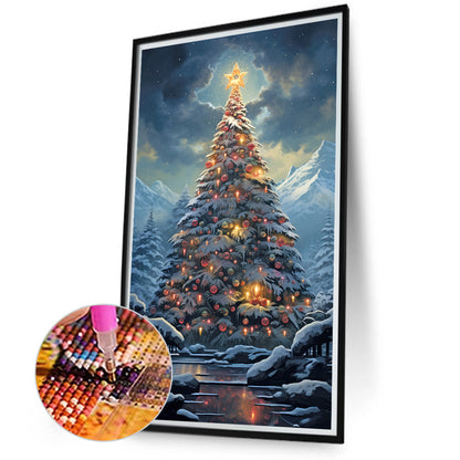 Christmas Tree In The Snow - Full Round Drill Diamond Painting 40*70CM