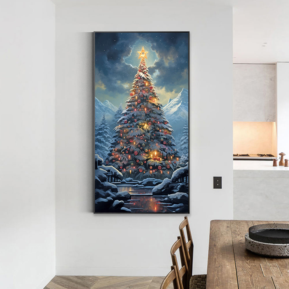 Christmas Tree In The Snow - Full Round Drill Diamond Painting 40*70CM