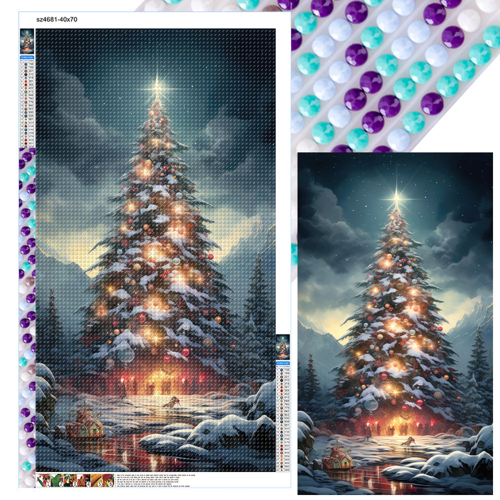 Christmas Tree In The Snow - Full Round Drill Diamond Painting 40*70CM