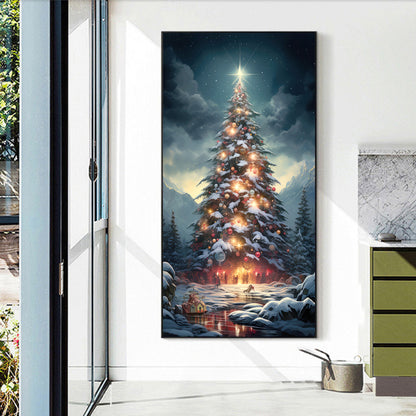 Christmas Tree In The Snow - Full Round Drill Diamond Painting 40*70CM