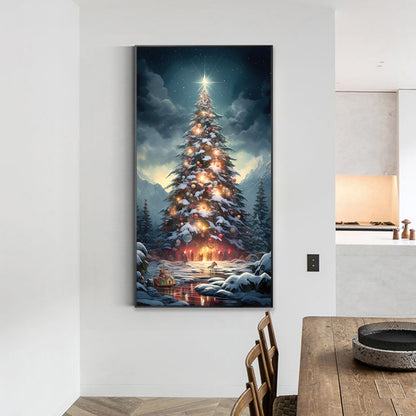 Christmas Tree In The Snow - Full Round Drill Diamond Painting 40*70CM