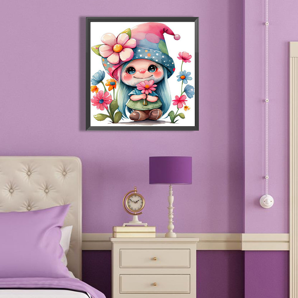 Little Girl In Flowers - Full Round Drill Diamond Painting 40*40CM