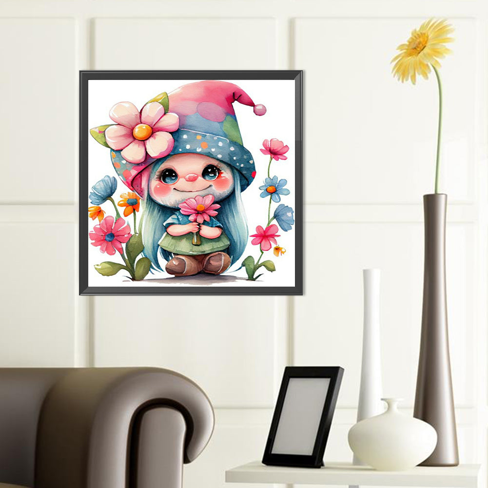 Little Girl In Flowers - Full Round Drill Diamond Painting 40*40CM