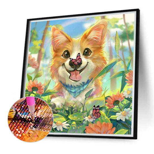 Laughing Dog - Full Round Drill Diamond Painting 40*40CM