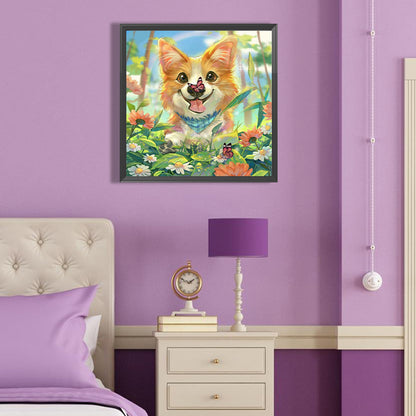 Laughing Dog - Full Round Drill Diamond Painting 40*40CM