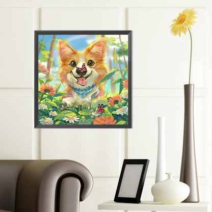 Laughing Dog - Full Round Drill Diamond Painting 40*40CM