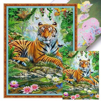 Tiger - 11CT Stamped Cross Stitch 45*60CM