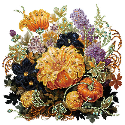 Autumn Pumpkin Sunflowers - Special Shaped Drill Diamond Painting 30*30CM