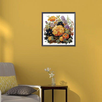 Autumn Pumpkin Sunflowers - Special Shaped Drill Diamond Painting 30*30CM