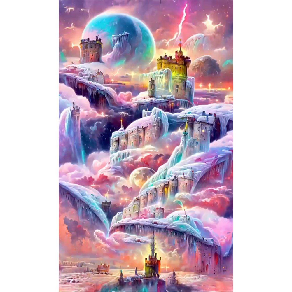 Fantasy Castle On The Clouds - 11CT Stamped Cross Stitch 50*80CM