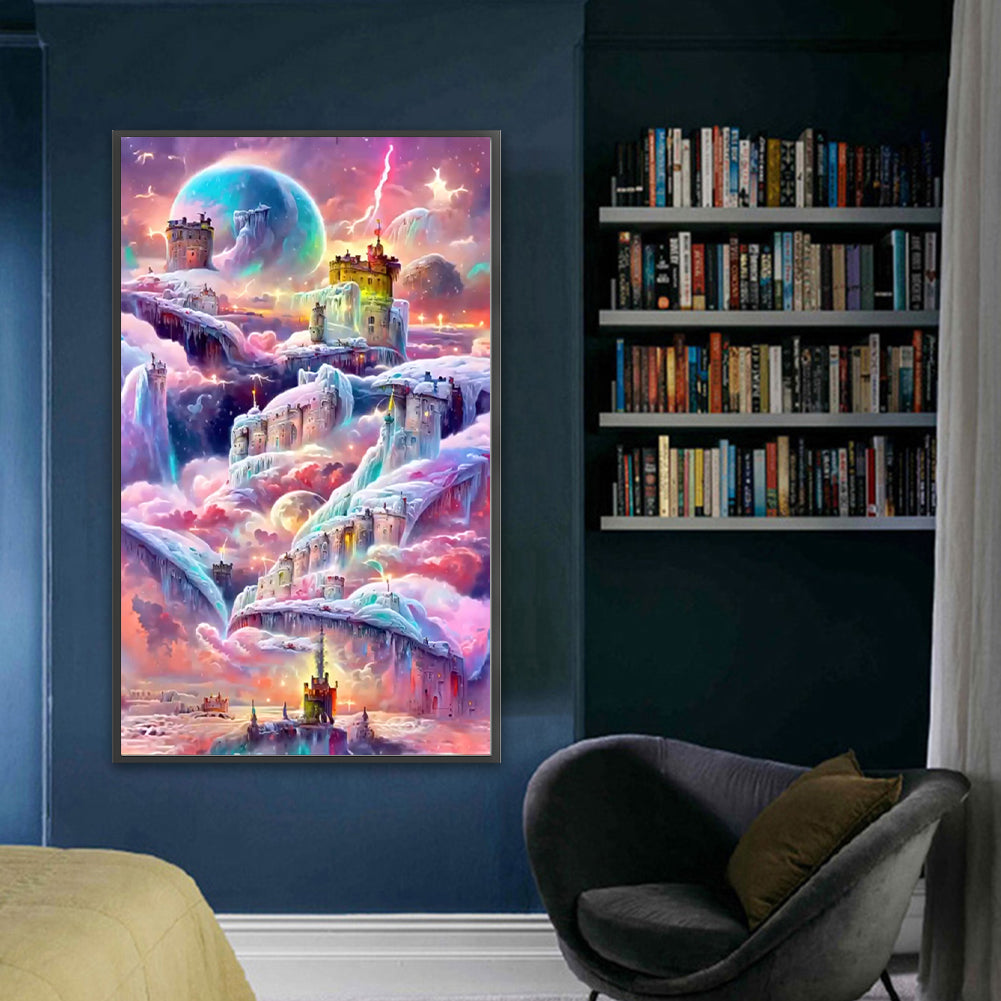 Fantasy Castle On The Clouds - 11CT Stamped Cross Stitch 50*80CM