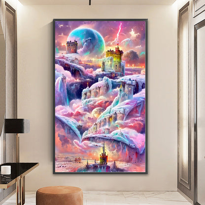 Fantasy Castle On The Clouds - 11CT Stamped Cross Stitch 50*80CM