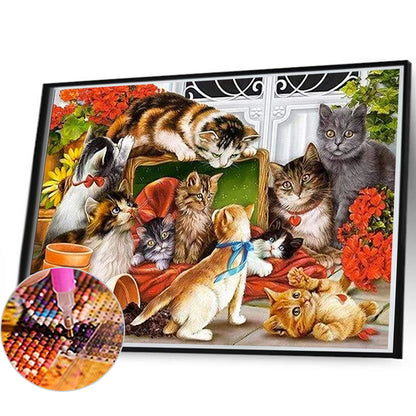 Cat Party - Full Square Drill Diamond Painting 60*45CM