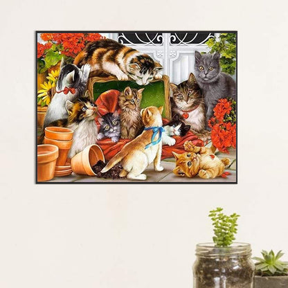 Cat Party - Full Square Drill Diamond Painting 60*45CM