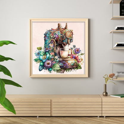 Herbal Coffee Machine - 11CT Stamped Cross Stitch 60*60CM