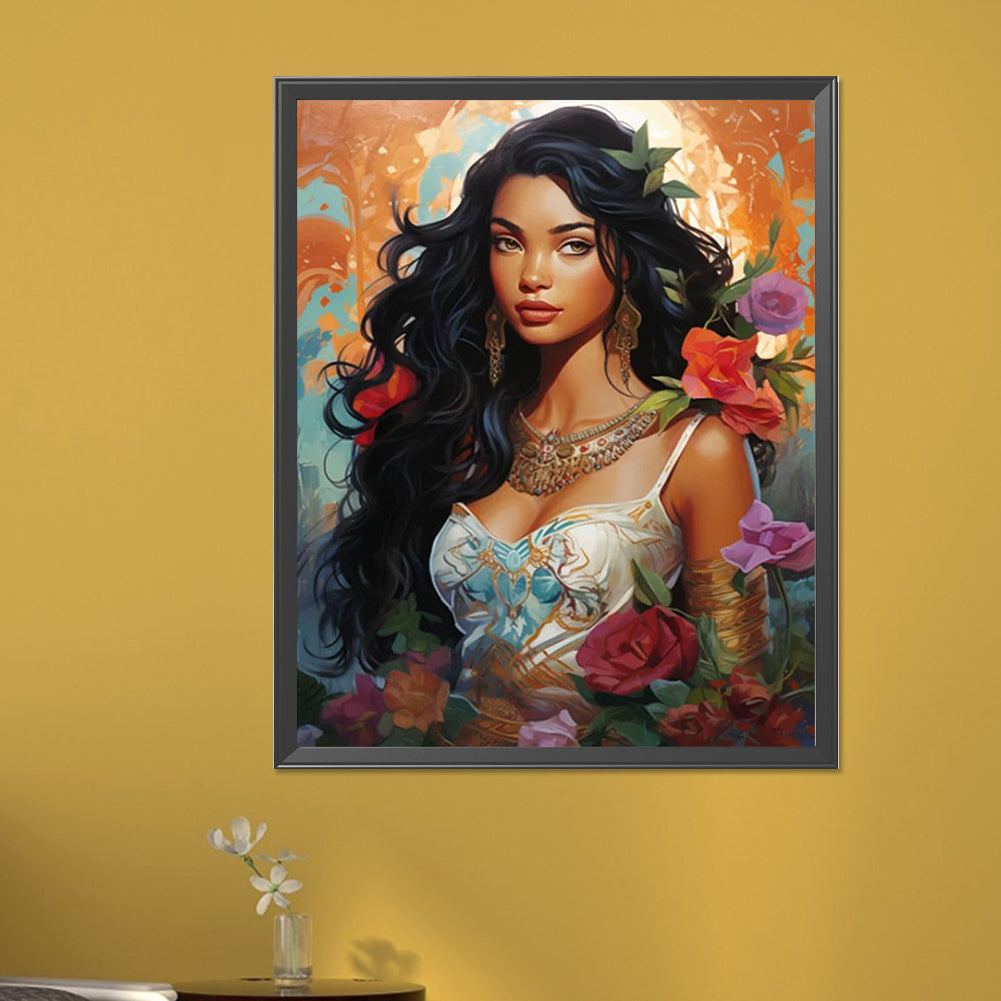 Brunette Beauty - Full Round AB Drill Diamond Painting 40*50CM