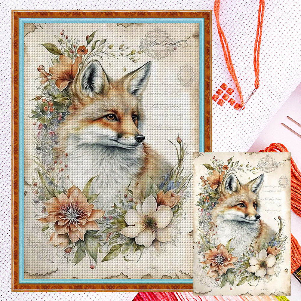 Retro Poster - Fox - 11CT Counted Cross Stitch 40*60CM