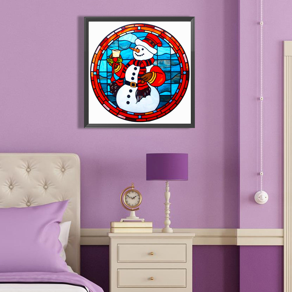 Christmas Toast Snowman - Full Round Drill Diamond Painting 40*40CM