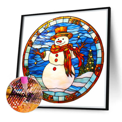 Christmas Exterior Snowman - Full Round Drill Diamond Painting 40*40CM