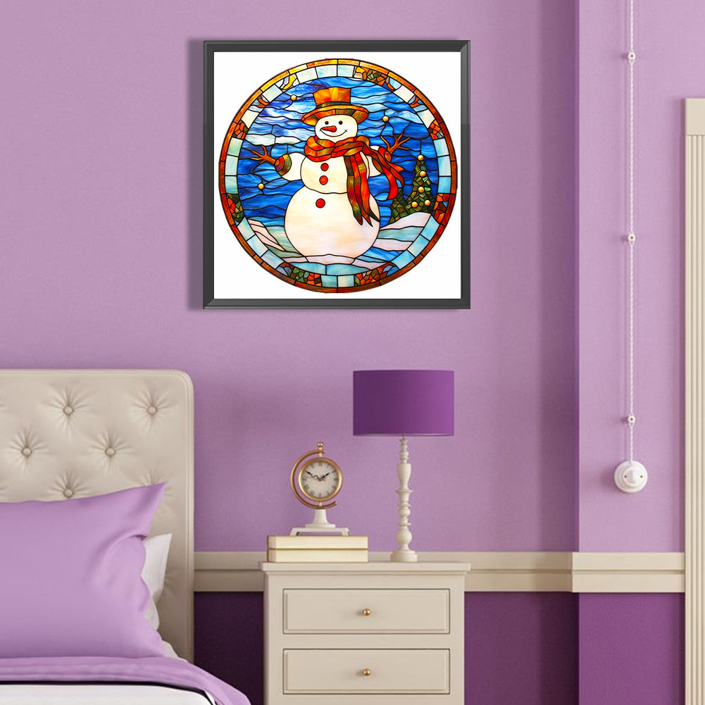 Christmas Exterior Snowman - Full Round Drill Diamond Painting 40*40CM