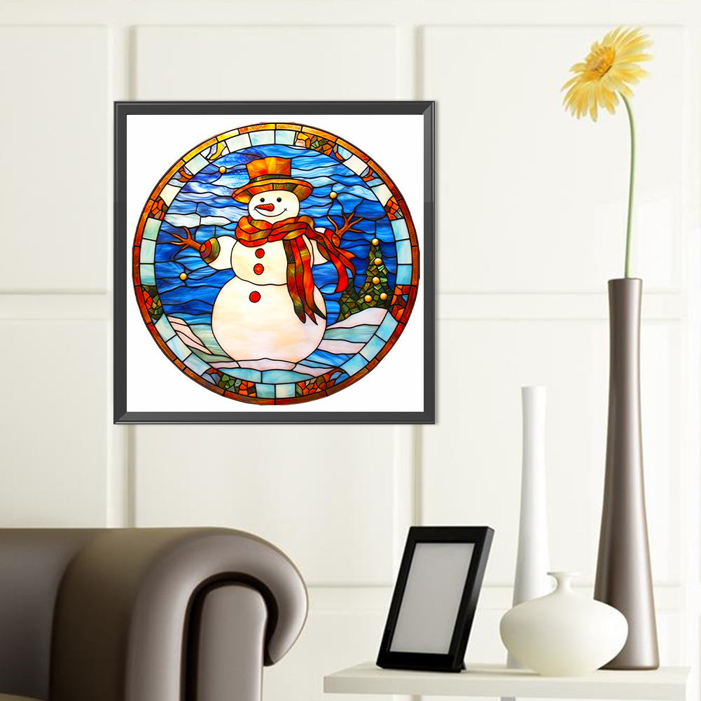 Christmas Exterior Snowman - Full Round Drill Diamond Painting 40*40CM