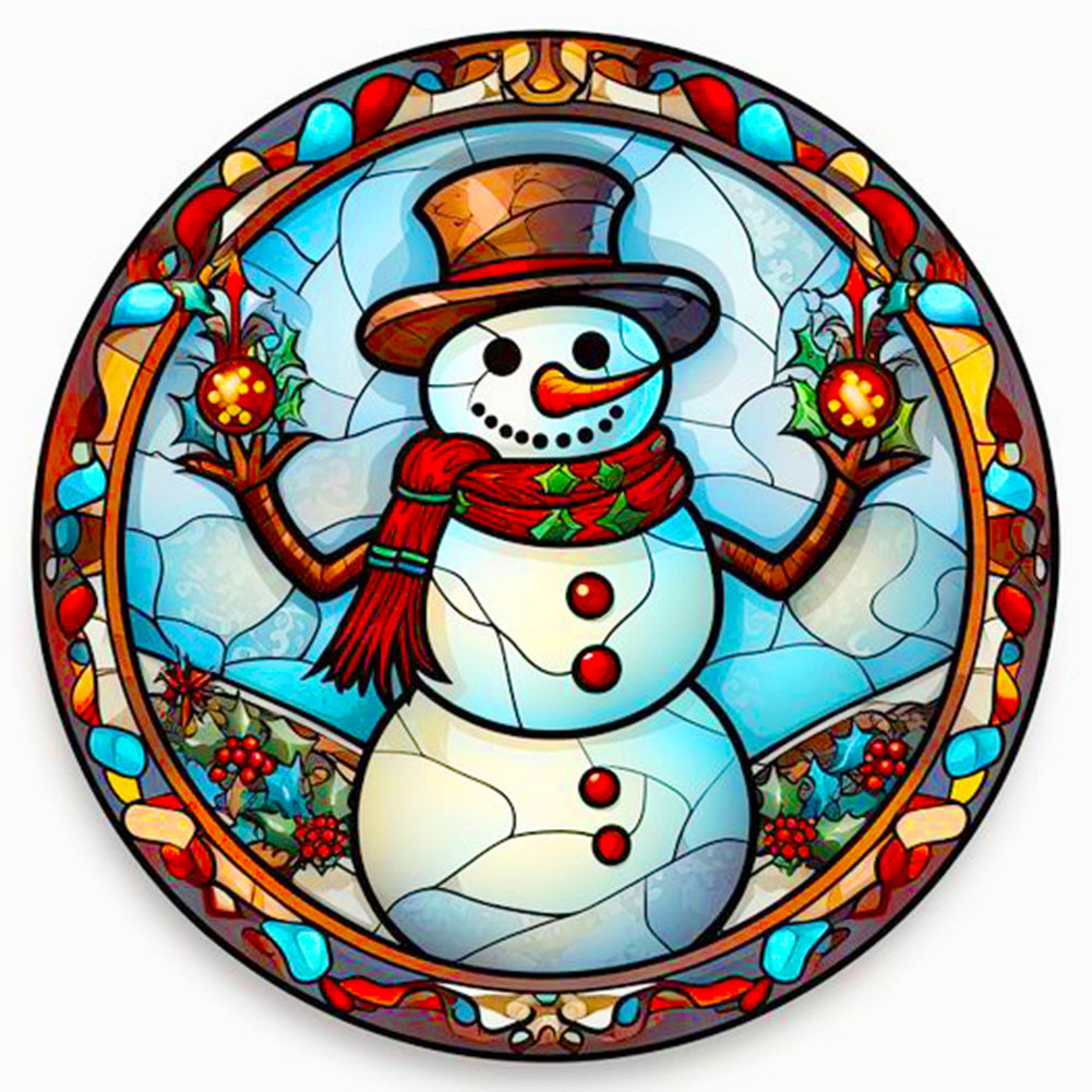 Christmas Snowman Holding Christmas Ball - Full Round Drill Diamond Painting 40*40CM