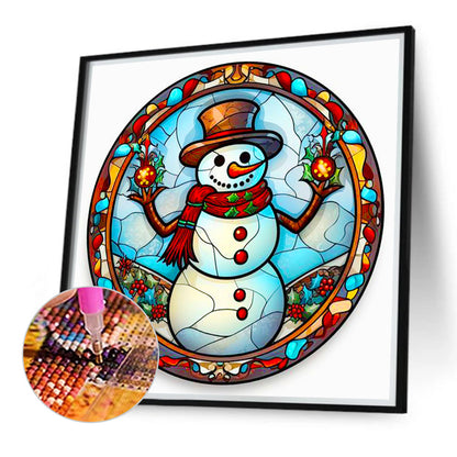 Christmas Snowman Holding Christmas Ball - Full Round Drill Diamond Painting 40*40CM