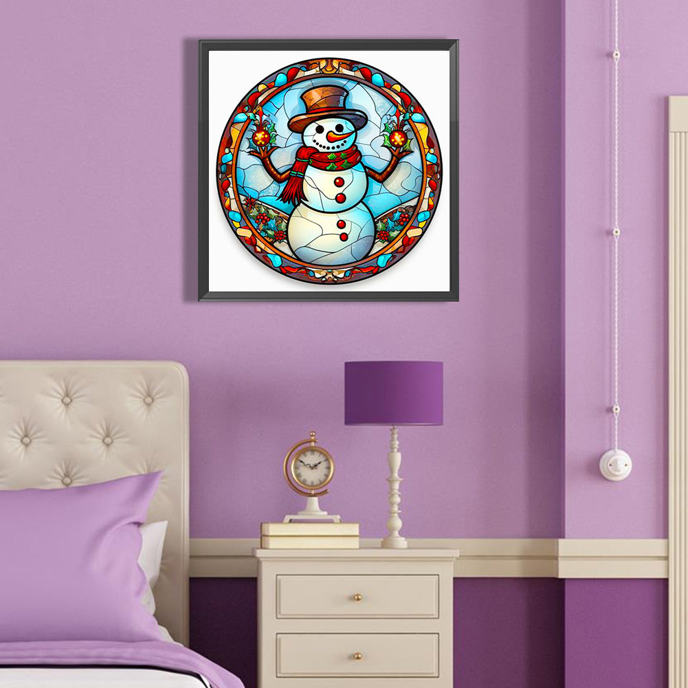 Christmas Snowman Holding Christmas Ball - Full Round Drill Diamond Painting 40*40CM