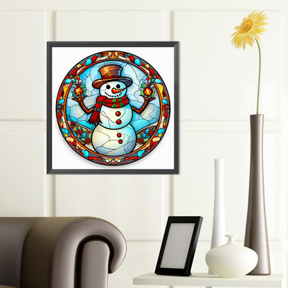 Christmas Snowman Holding Christmas Ball - Full Round Drill Diamond Painting 40*40CM