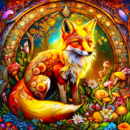 Brilliant Fox - Full Round Drill Diamond Painting 40*40CM