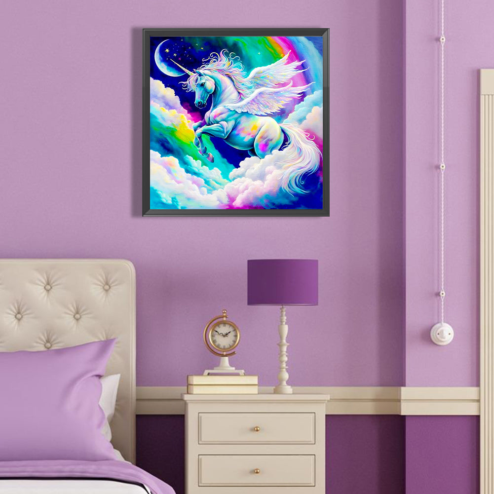Brilliant White Pegasus - Full Round Drill Diamond Painting 40*40CM