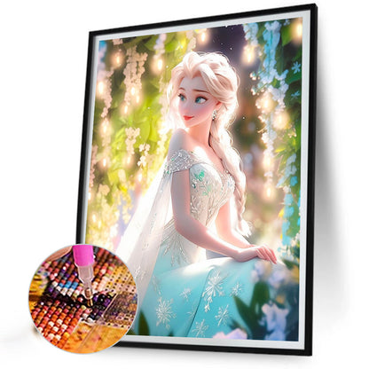 Frozen Princess Elsa And Flowers - Full Round Drill Diamond Painting 40*50CM