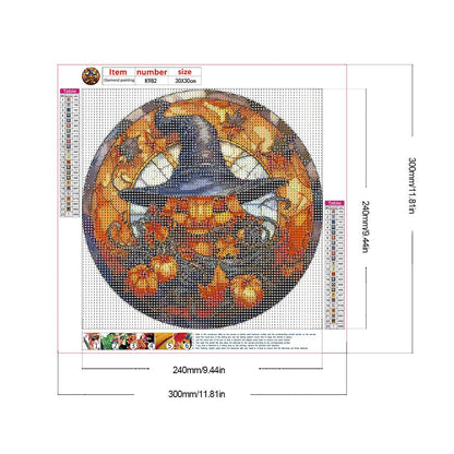 Halloween Glass Painting - Full Round Drill Diamond Painting 30*30CM