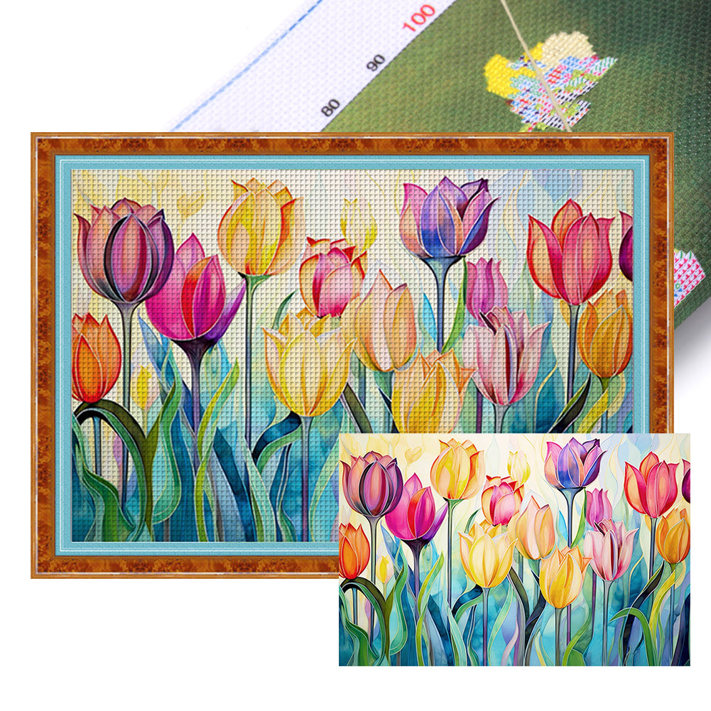 Tulip - 11CT Stamped Cross Stitch 60*40CM