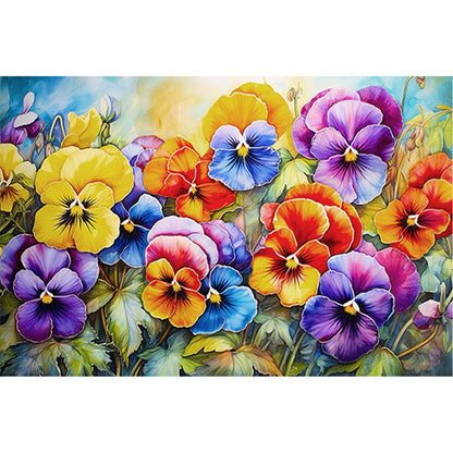 Pansy - 11CT Stamped Cross Stitch 60*40CM