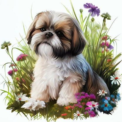Bichon Frise - Full Round Drill Diamond Painting 40*40CM
