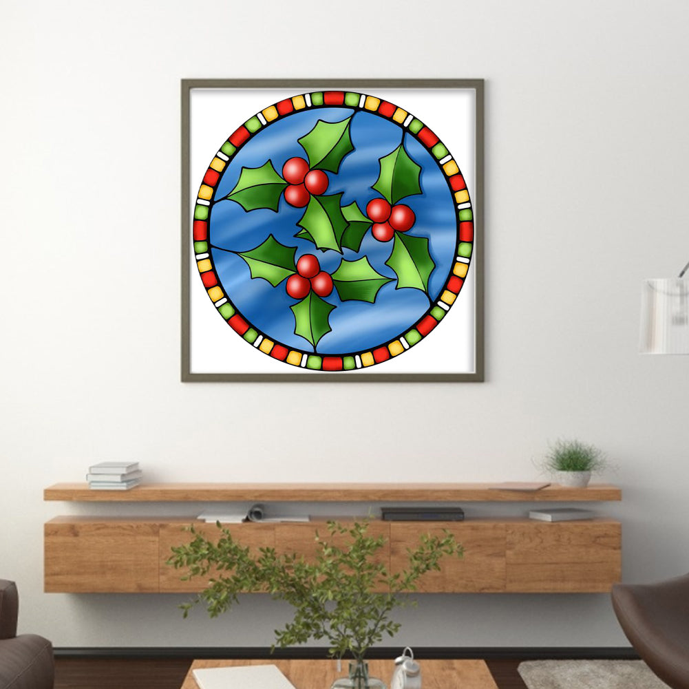 Glass Painting-Christmas - 11CT Stamped Cross Stitch 40*40CM