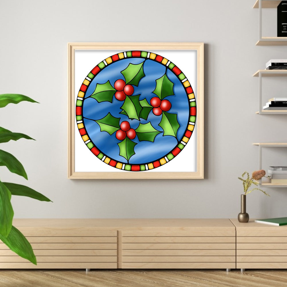 Glass Painting-Christmas - 11CT Stamped Cross Stitch 40*40CM