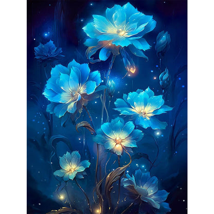 Blue Flower - 11CT Stamped Cross Stitch 40*55CM