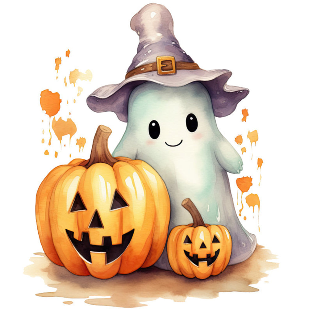 Halloween Pumpkins And Imps - 18CT Stamped Cross Stitch 25*25CM