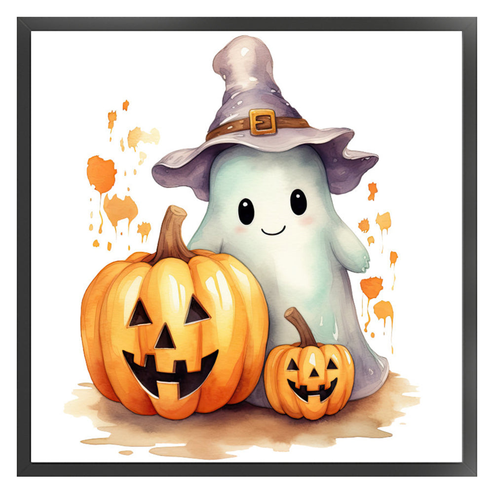 Halloween Pumpkins And Imps - 18CT Stamped Cross Stitch 25*25CM