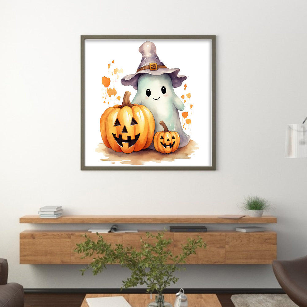 Halloween Pumpkins And Imps - 18CT Stamped Cross Stitch 25*25CM