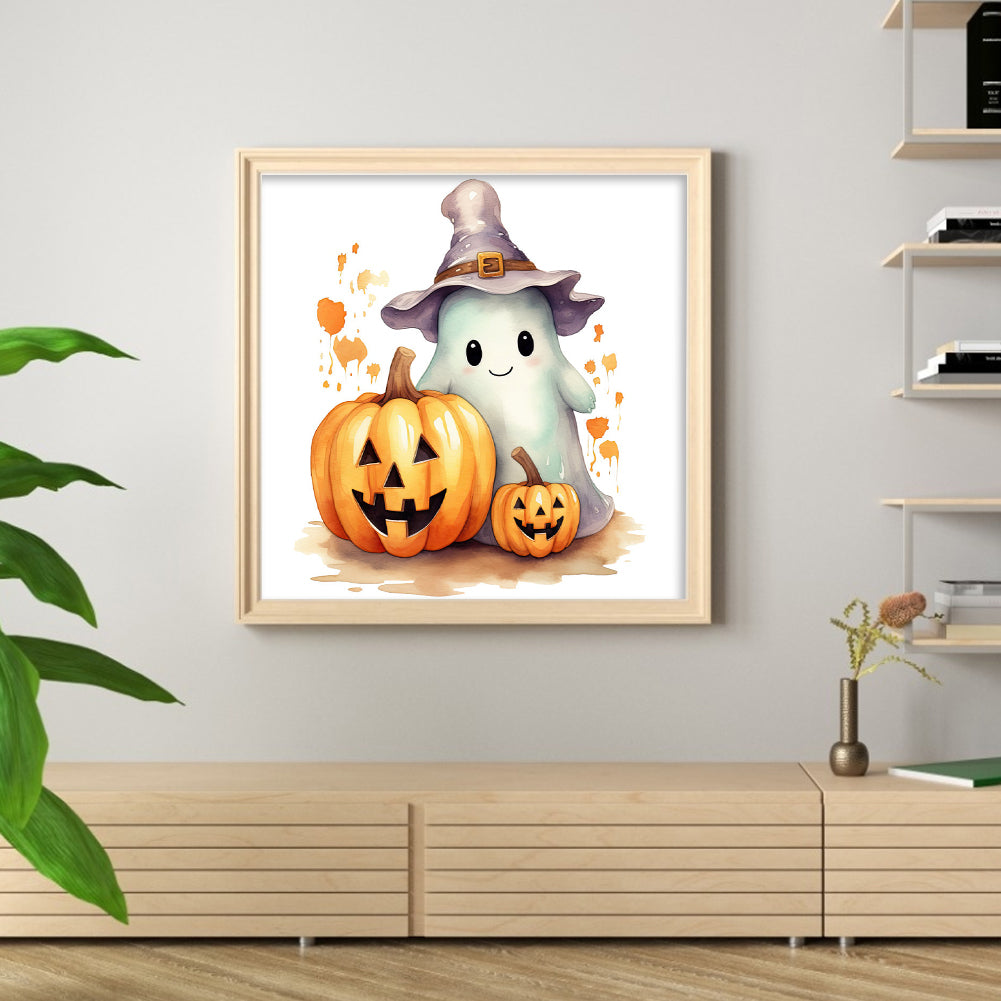 Halloween Pumpkins And Imps - 18CT Stamped Cross Stitch 25*25CM