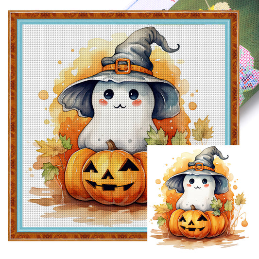 Halloween Pumpkins And Imps - 18CT Stamped Cross Stitch 25*25CM
