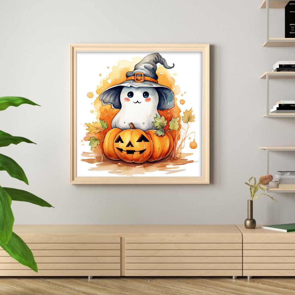 Halloween Pumpkins And Imps - 18CT Stamped Cross Stitch 25*25CM